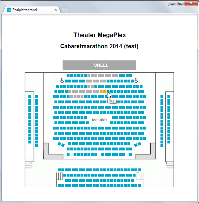 stoelen en rijen op uit te kiezen
